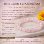 Rose Quartz Flat Cut Bracelet - Image 5