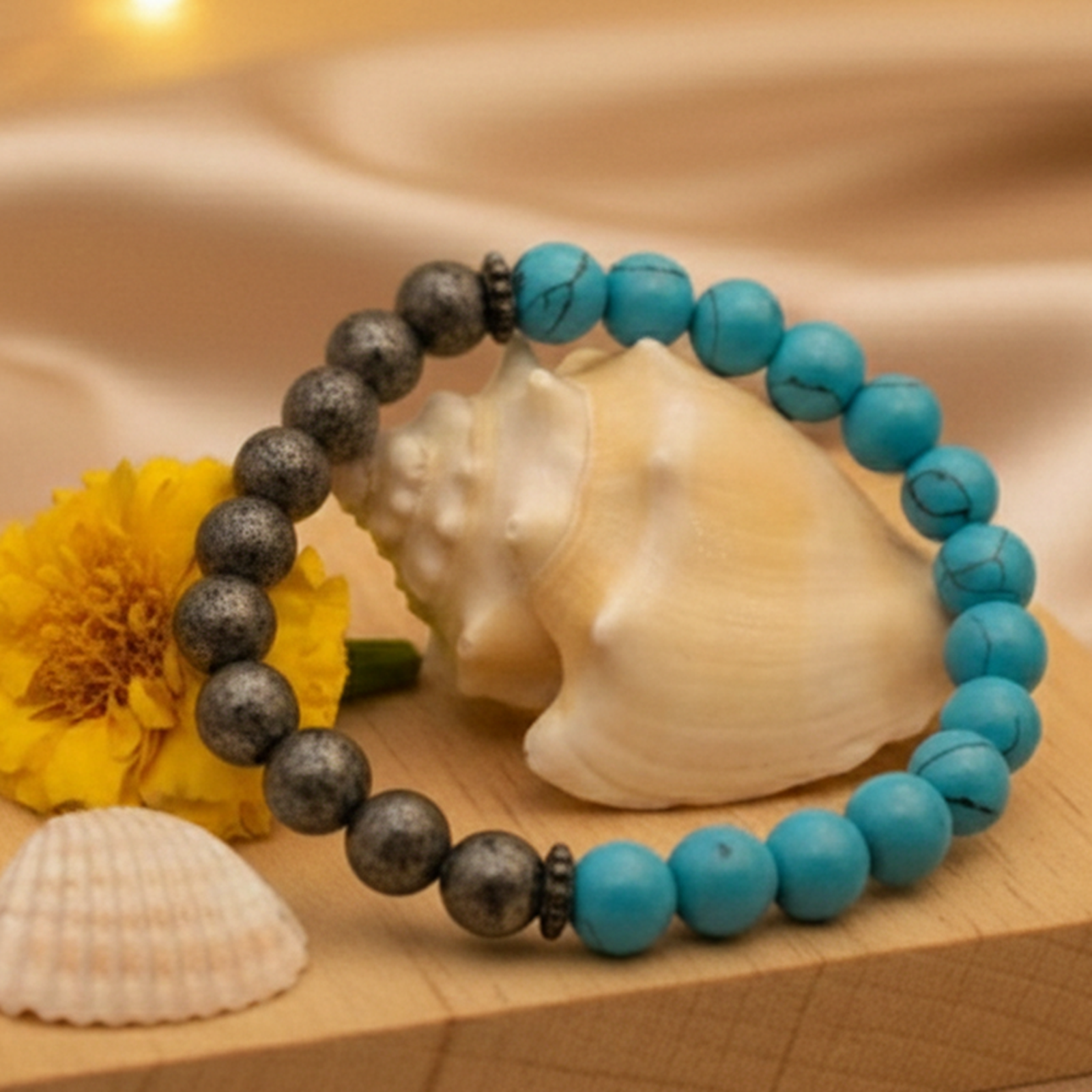 RAM199 Pyrite + Firoza Bracelet - Image 1