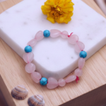 Rose Quartz with Firoza Bracelet